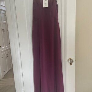 Bari Jay Evening/Bridesmaid/Prom Gown with  Illusion Neckline Raspberry